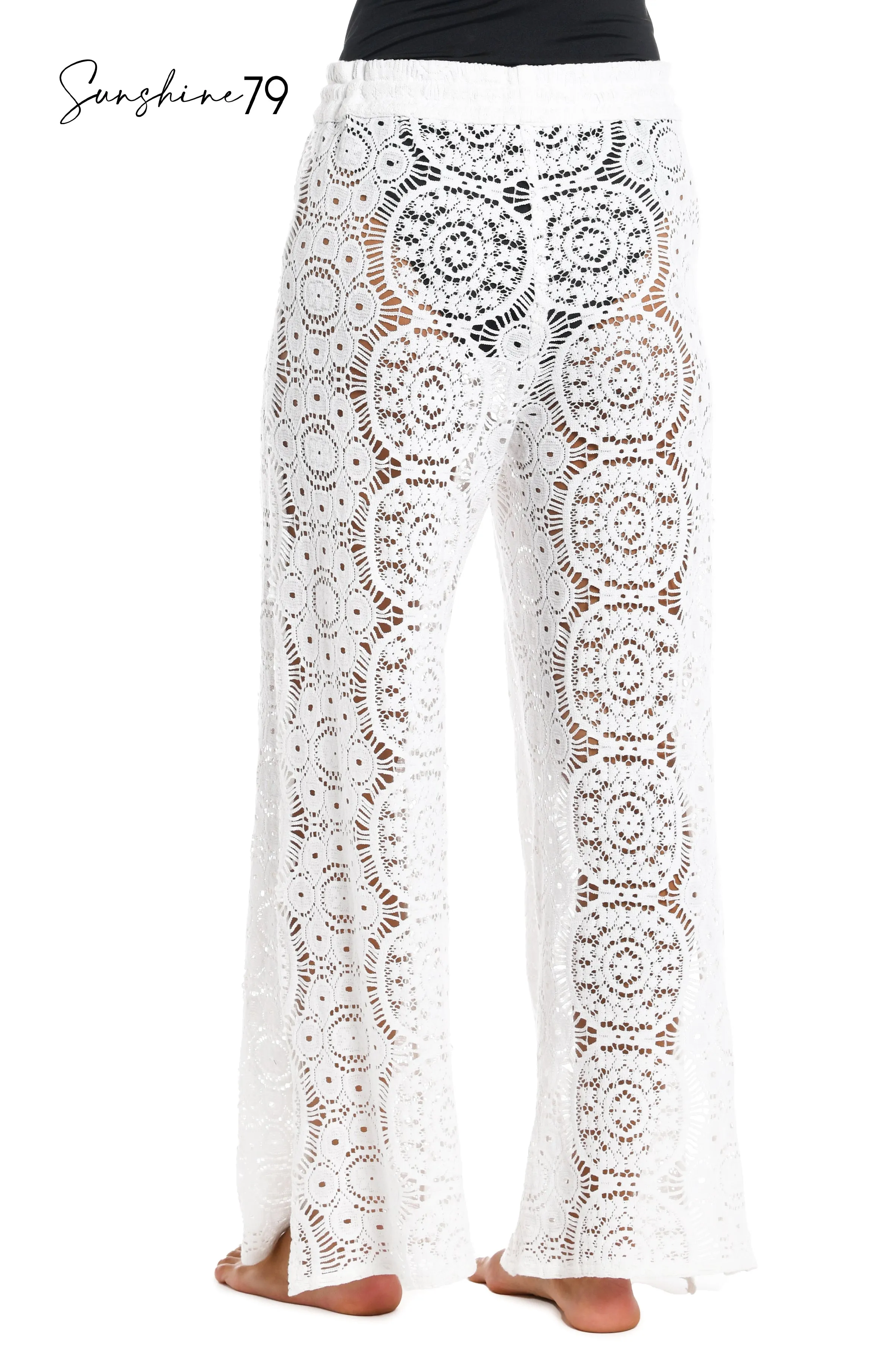 Sunshine 79 Chillin' Crochet Beach Pant Cover Up - White - FINAL SALE sold by La Blanca product image thumbnail 2