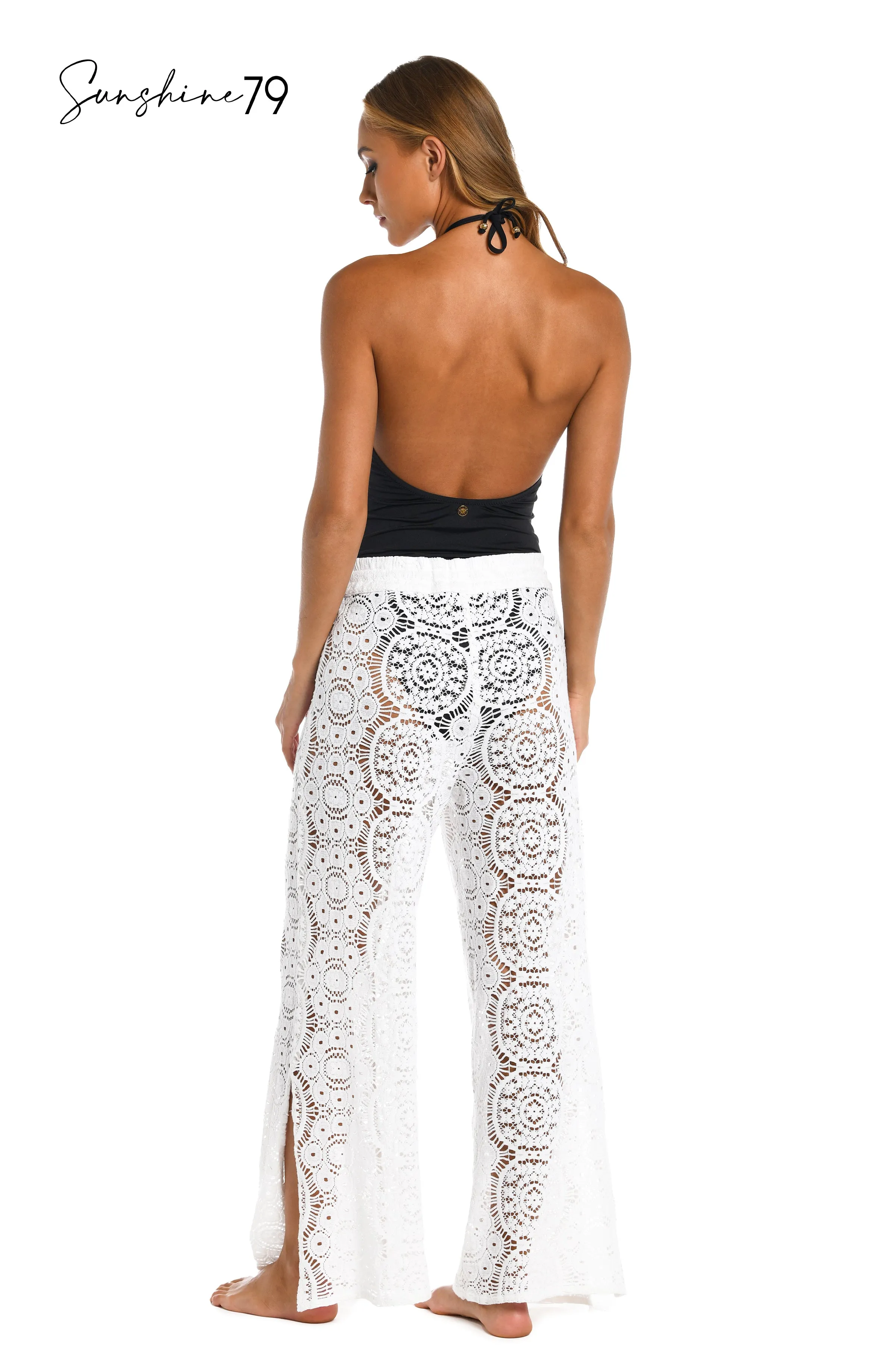 Sunshine 79 Chillin' Crochet Beach Pant Cover Up - White - FINAL SALE sold by La Blanca product image thumbnail 4
