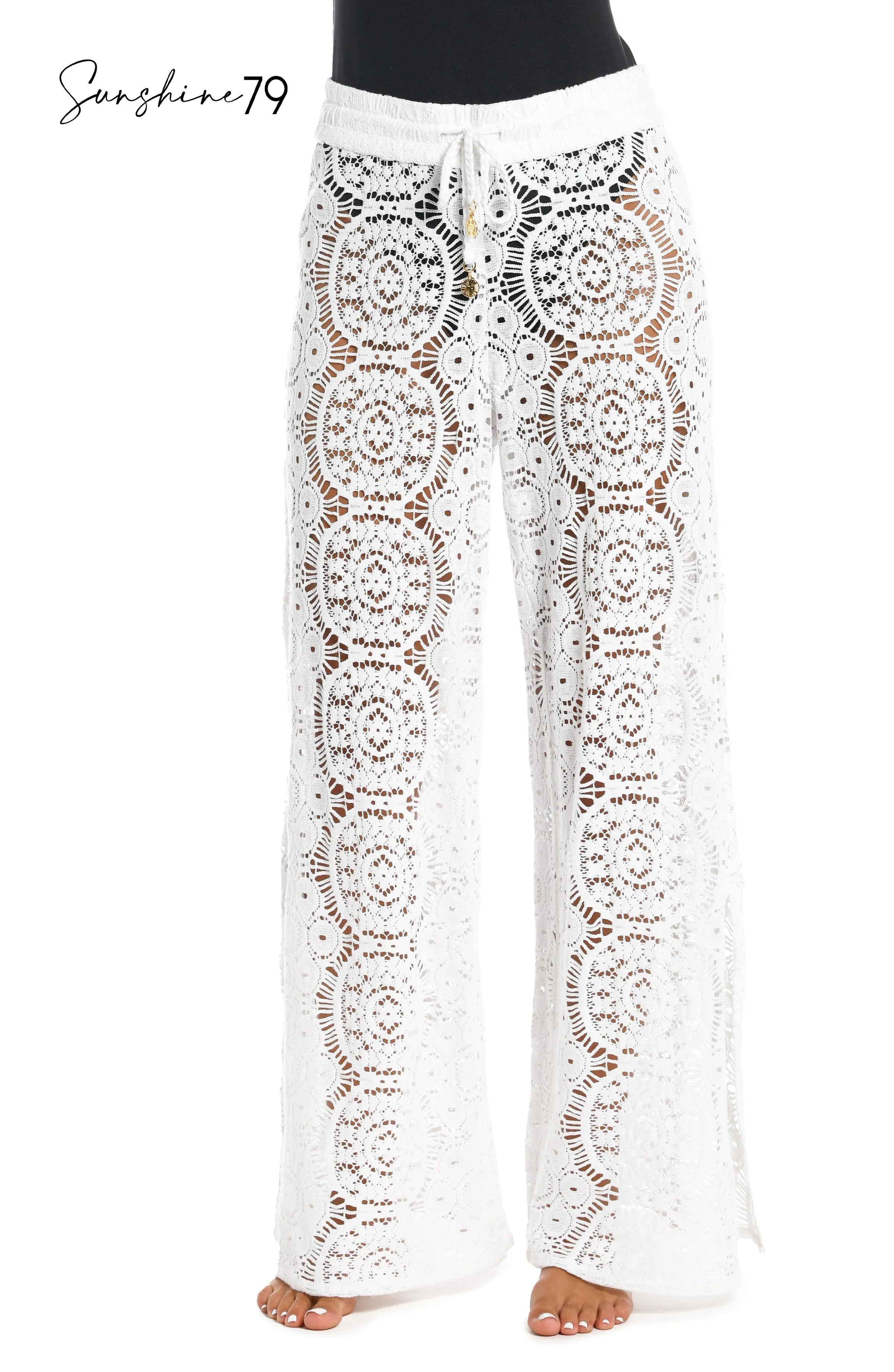 Sunshine 79 Chillin' Crochet Beach Pant Cover Up - White - FINAL SALE sold by La Blanca