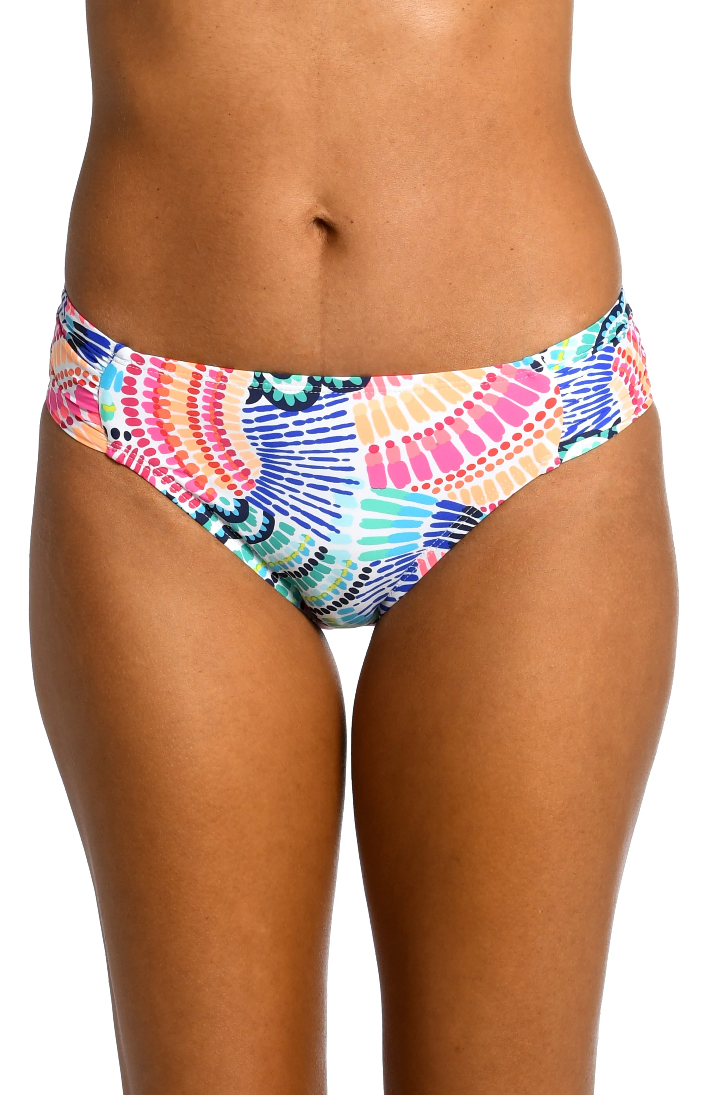Waves Of Color Side Shirred Hipster Bottom sold by La Blanca