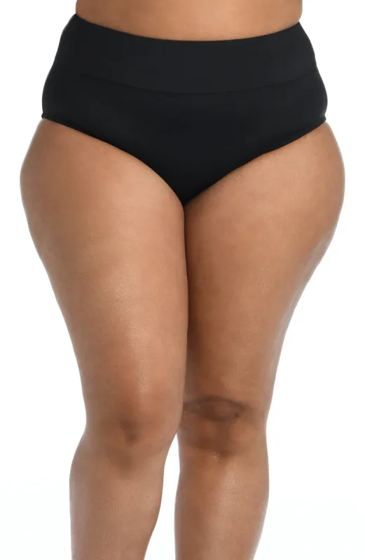 Island Goddess High Waist Bottom - Black sold by La Blanca