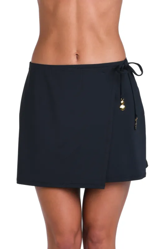 Sunshine 79 Sunshine Solids Wrap Skirt Cover Up - Black sold by La Blanca