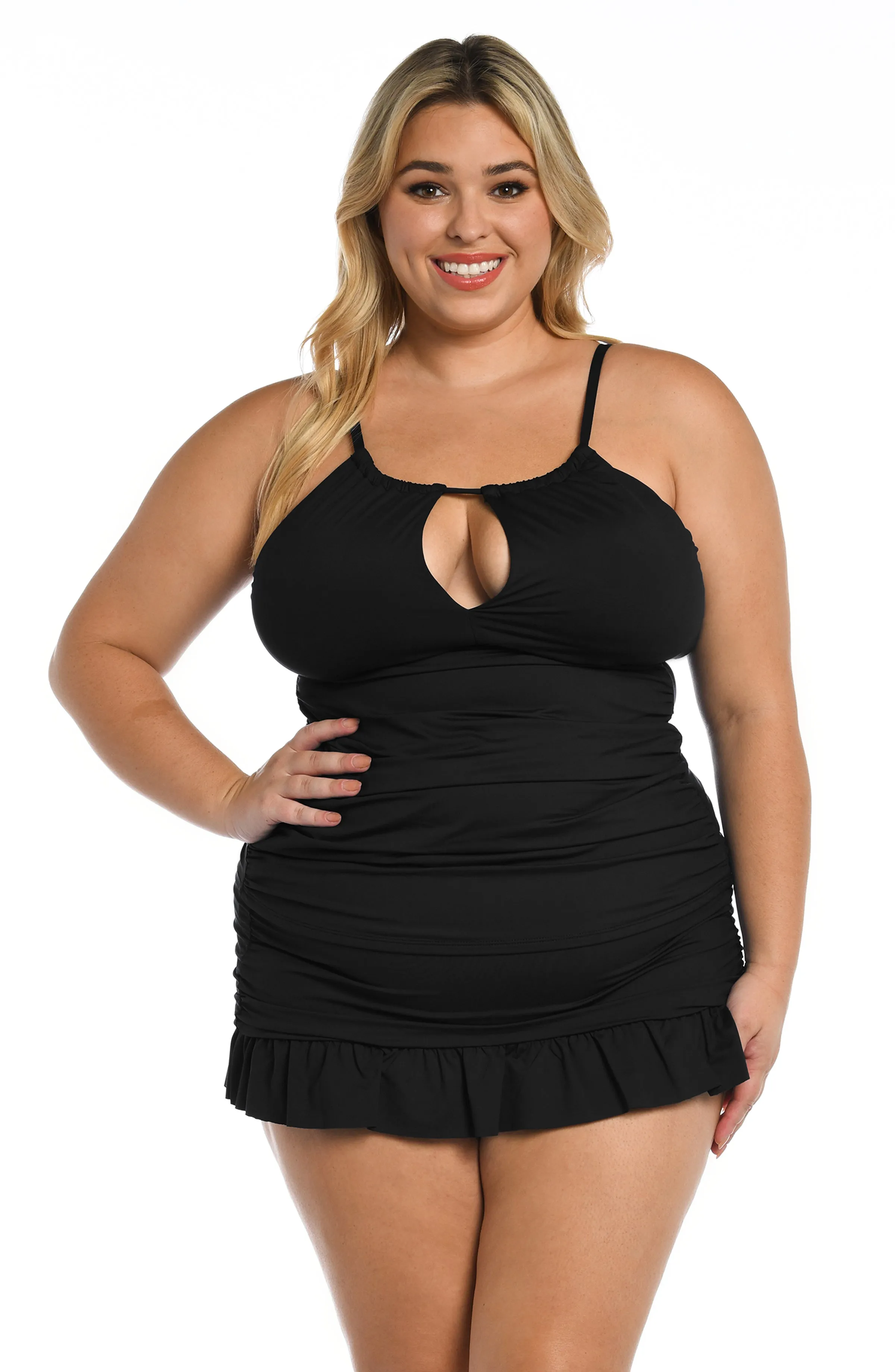 Island Goddess High Neck Keyhole Tankini Top - Black - FINAL SALE sold by La Blanca product image thumbnail 3