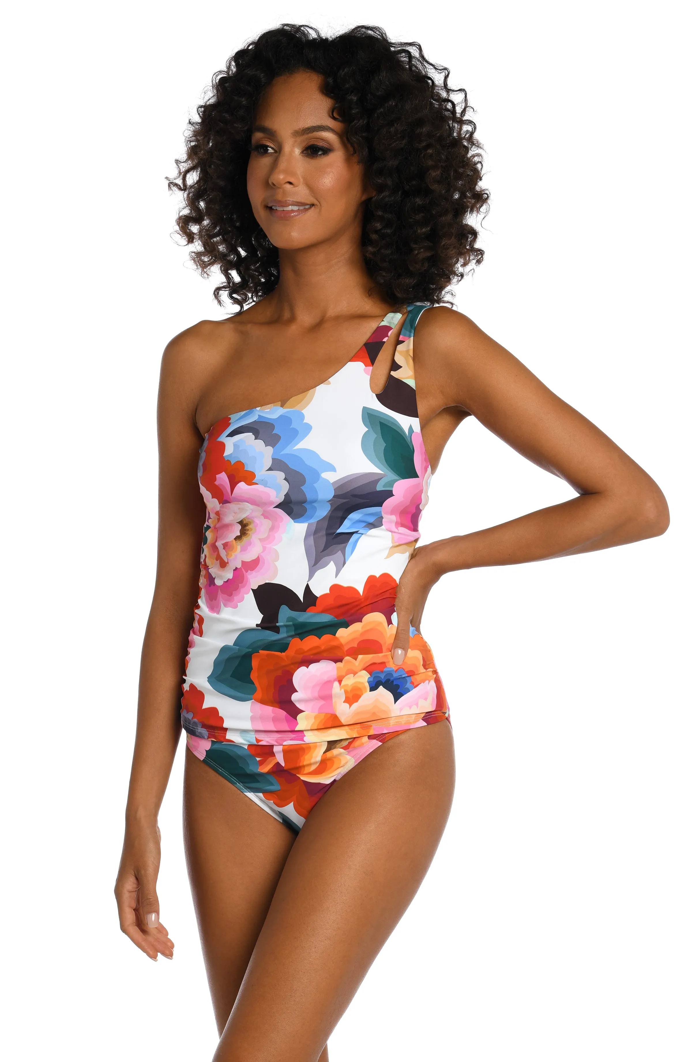 Floral Rhythm One Shoulder Keyhole Tankini Top - FINAL SALE sold by La Blanca product image thumbnail 3