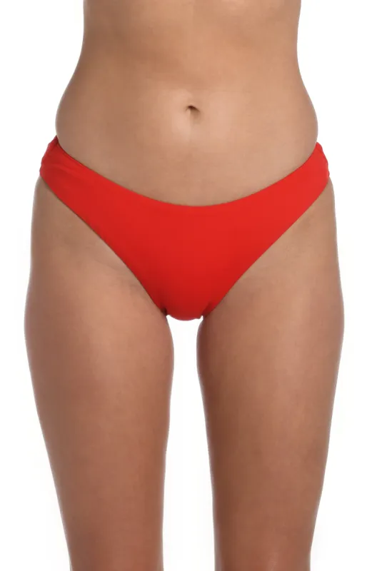 Island Goddess Scoop Front Ruched Back Bottom - Cherry - FINAL SALE sold by La Blanca