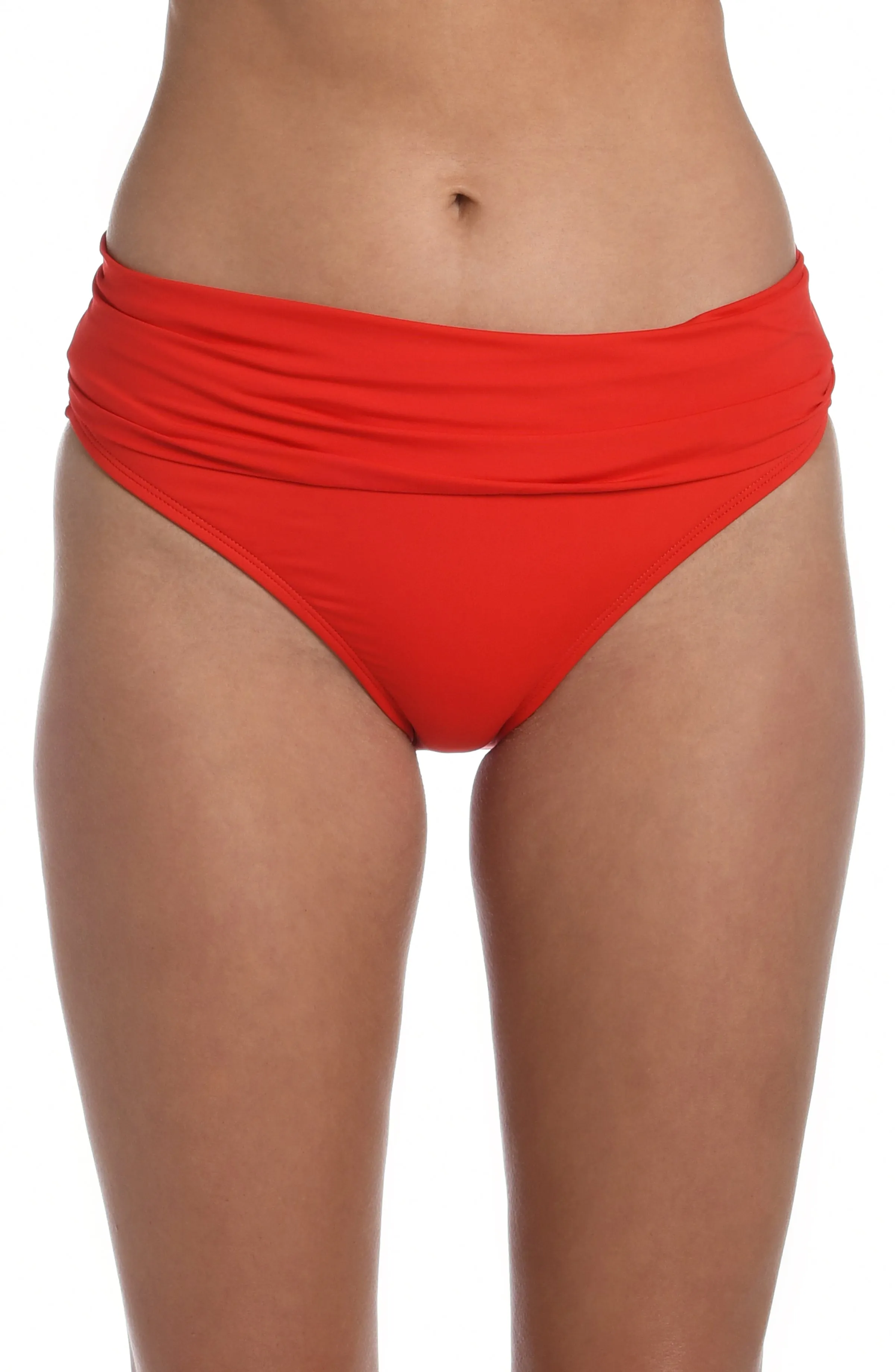 Island Goddess Ruched Band Hipster Bottom - Cherry - FINAL SALE sold by La Blanca