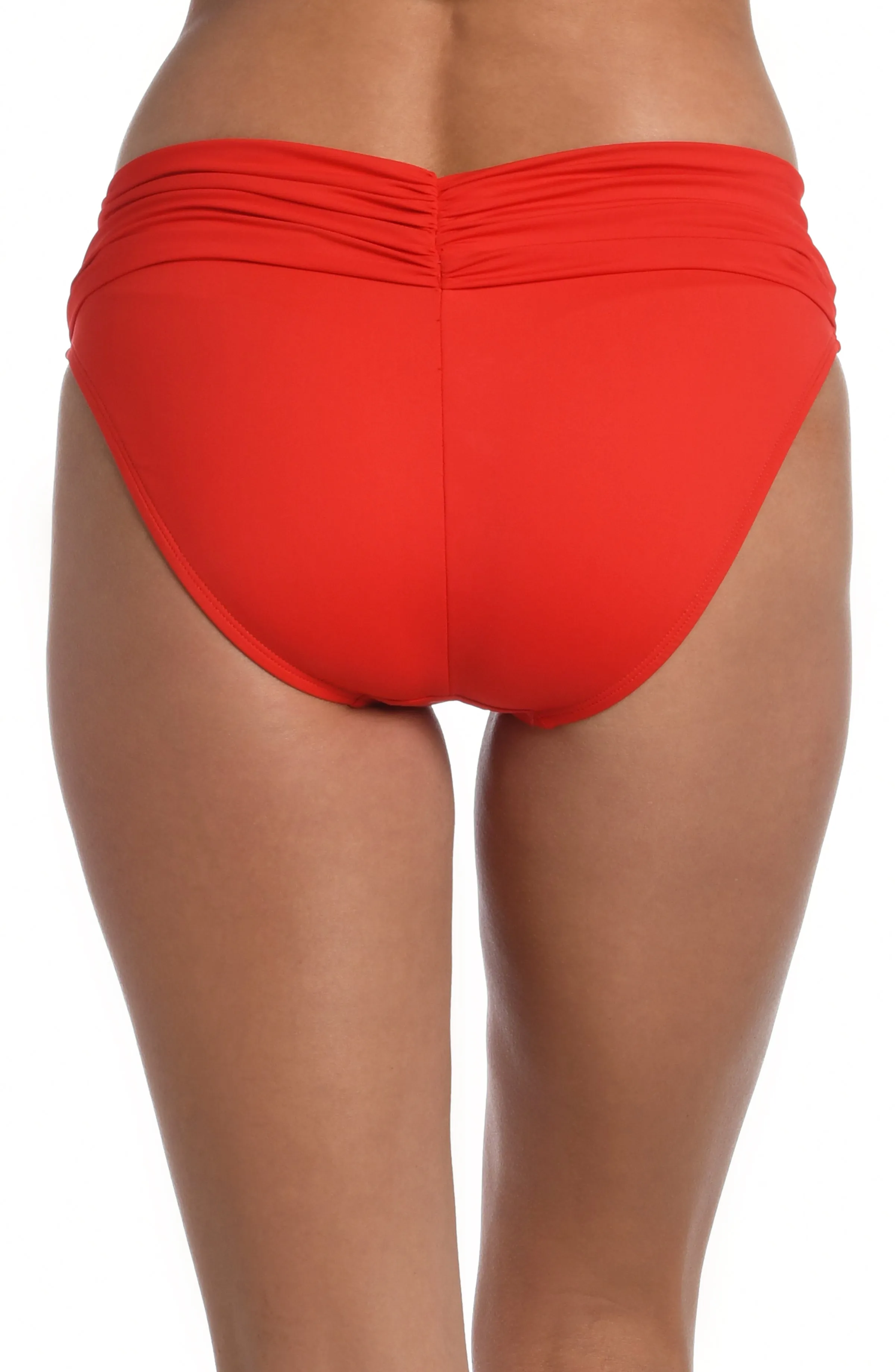 Island Goddess Ruched Band Hipster Bottom - Cherry - FINAL SALE sold by La Blanca product image thumbnail 2
