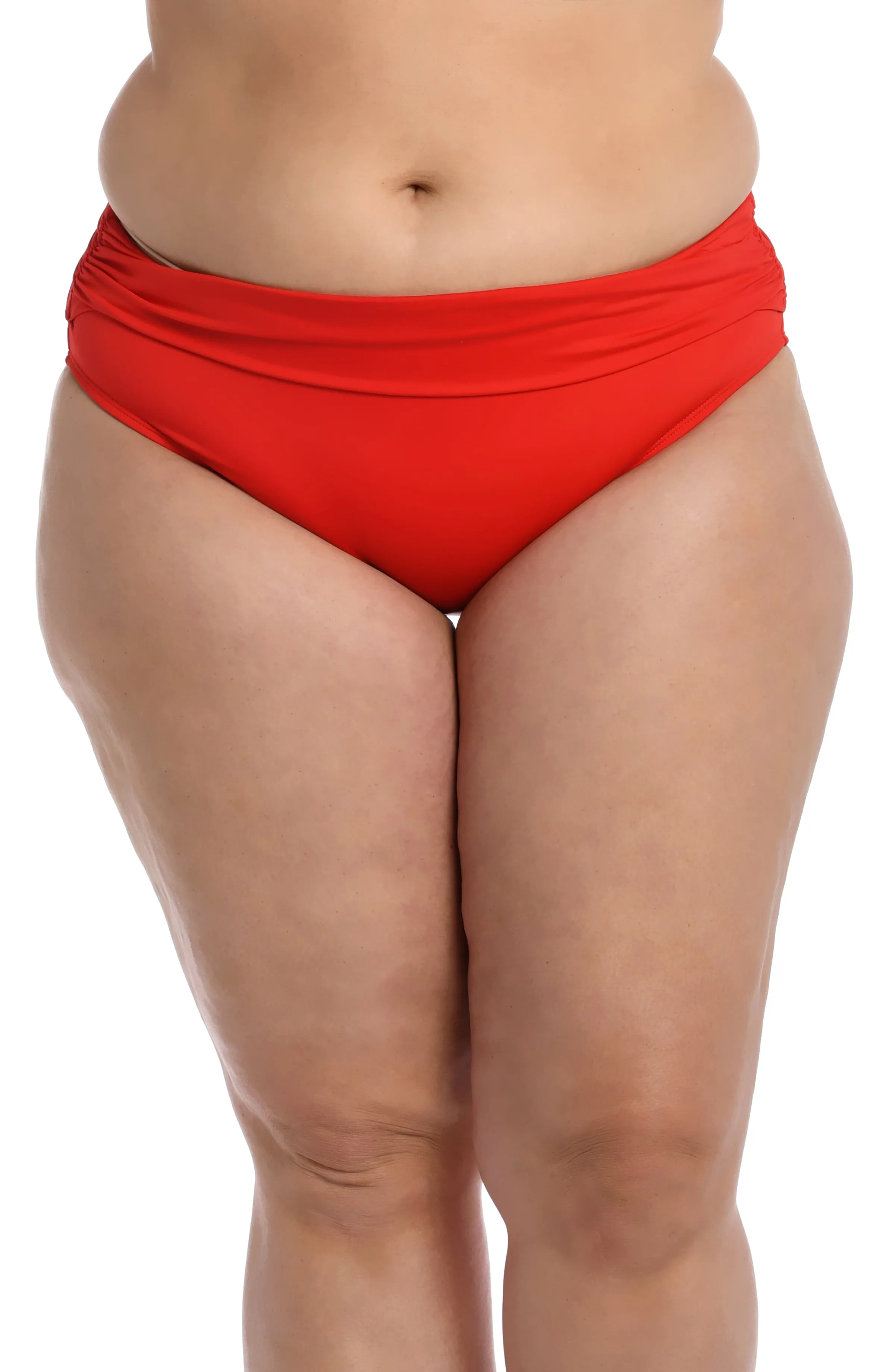 Island Goddess Ruched Band Hipster Bottom - Cherry - FINAL SALE sold by La Blanca product image thumbnail 3