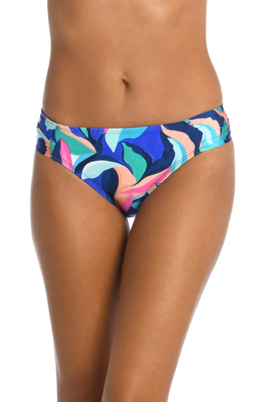 Painted Leaves Side Shirred Hipster Bottom (Final Sale) sold by La Blanca
