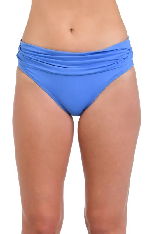 Island Goddess Ruched Band Hipster Bottom - Chambray sold by La Blanca