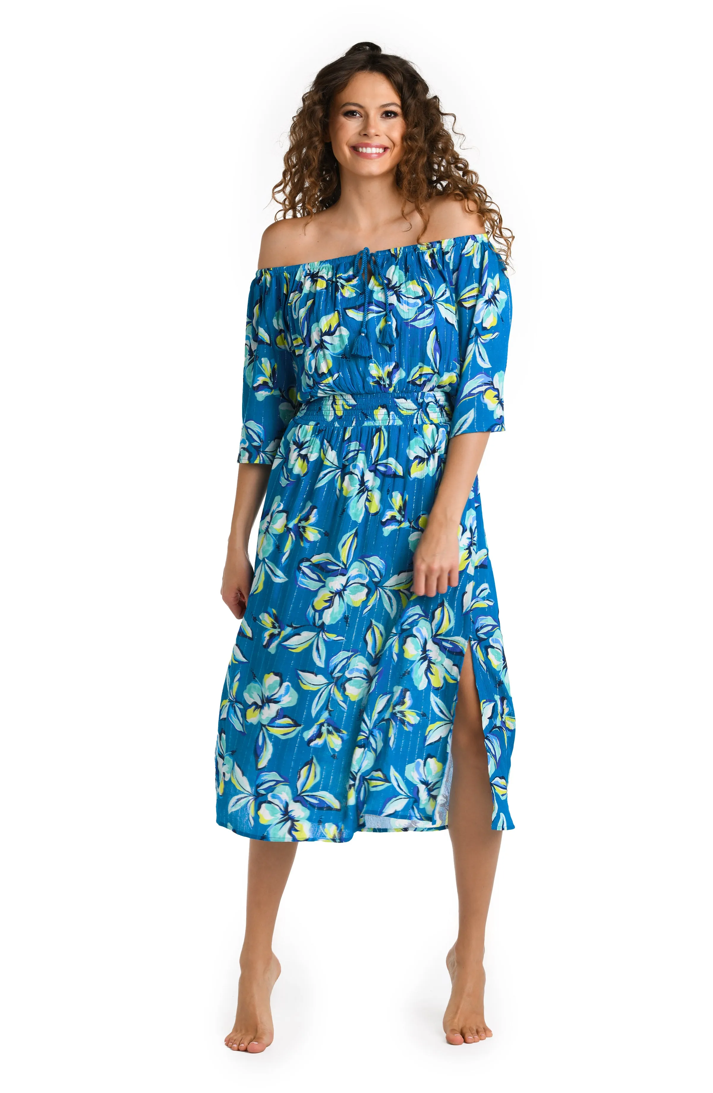 Fiji Tropics Off-The-Shoulder Cover Up Dress sold by La Blanca product image thumbnail 3