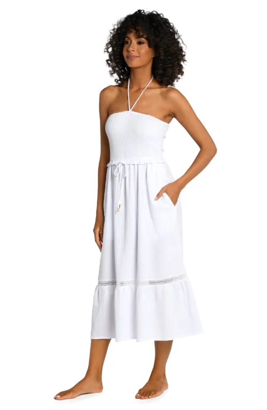 Seaside Covers Strapless Midi Dress sold by La Blanca