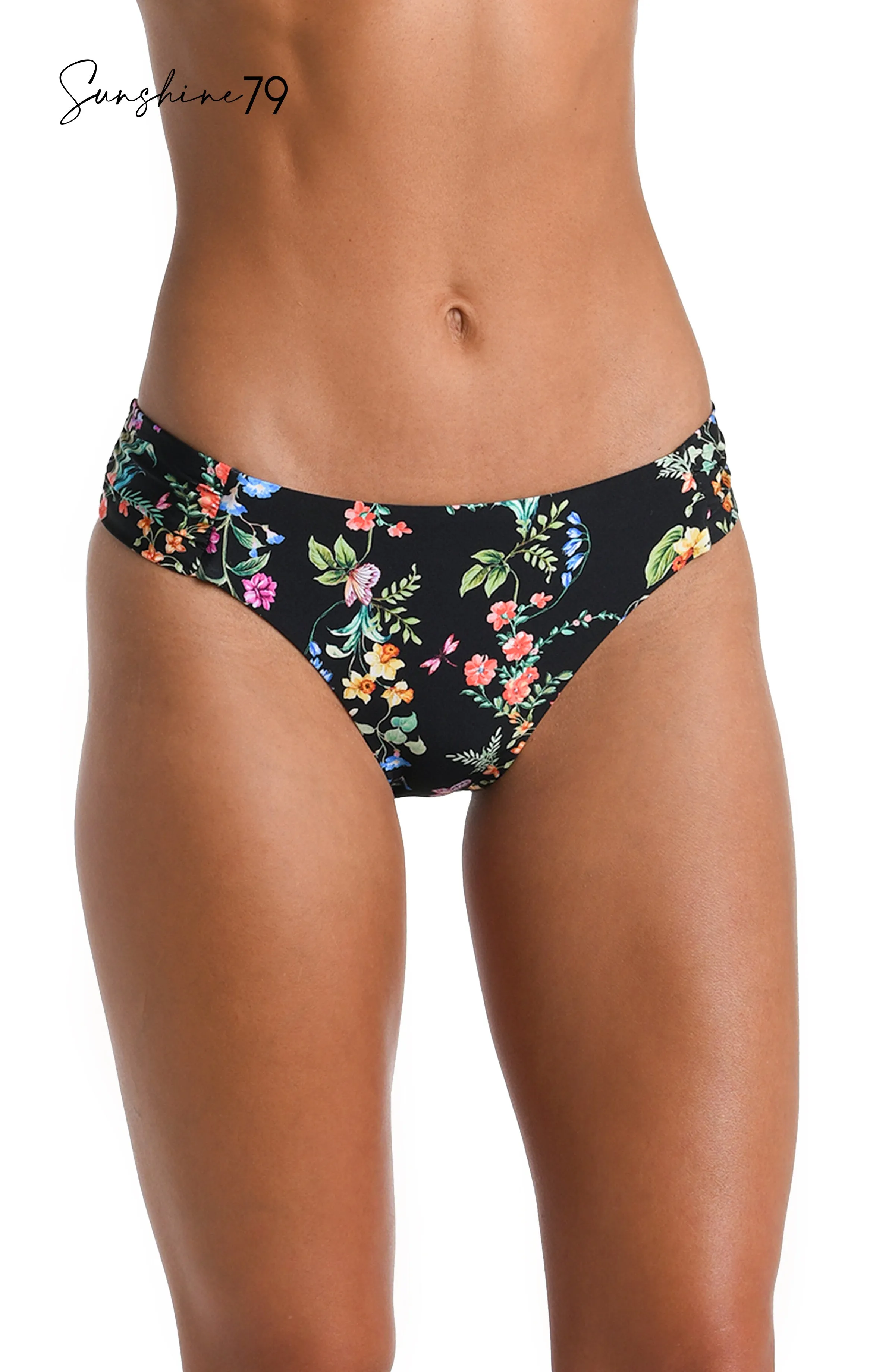Sunshine 79 Wildflower Vines Side Shirred Hipster Bottom - FINAL SALE sold by La Blanca product image thumbnail 3