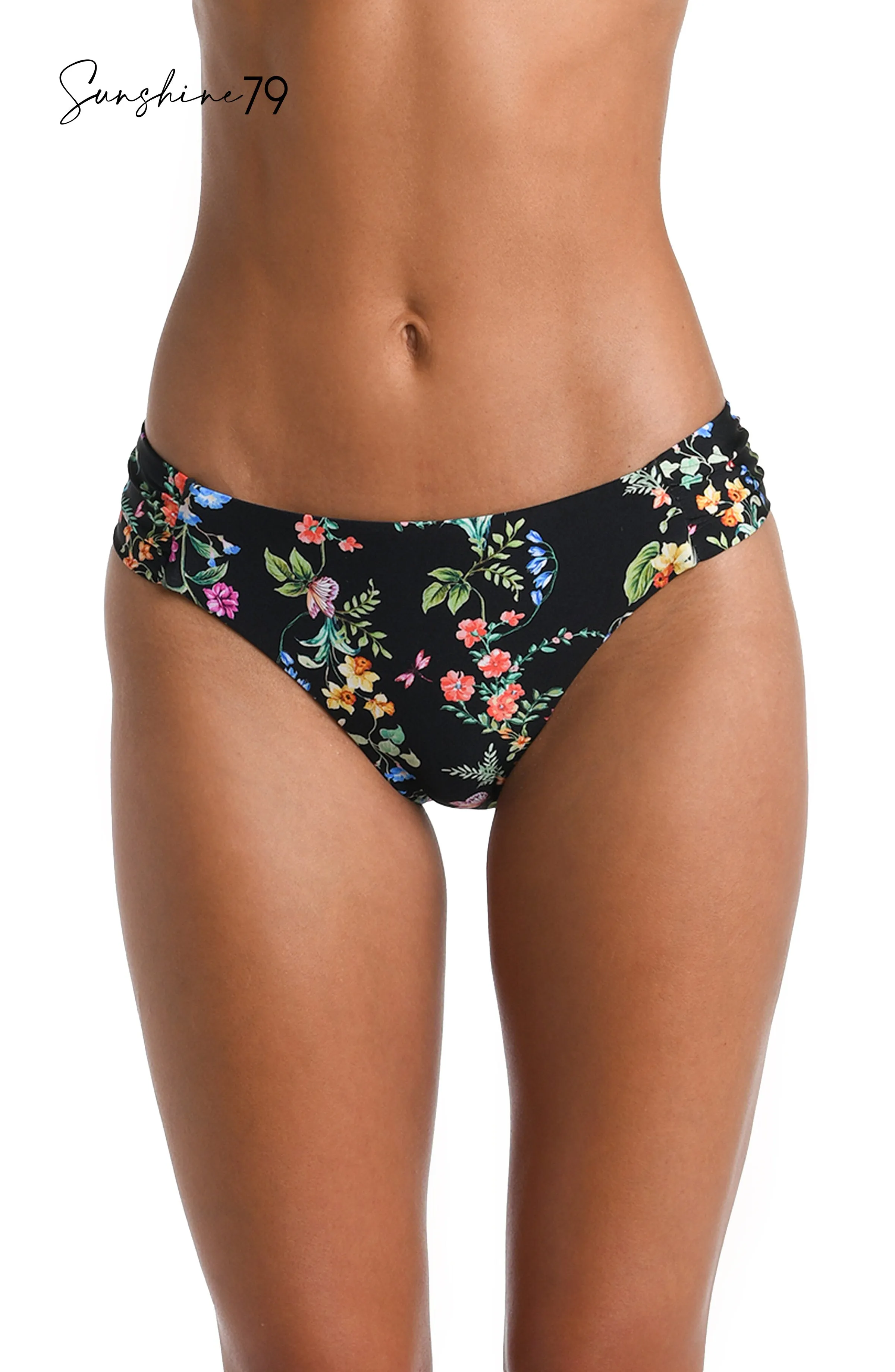 Sunshine 79 Wildflower Vines Side Shirred Hipster Bottom - FINAL SALE sold by La Blanca