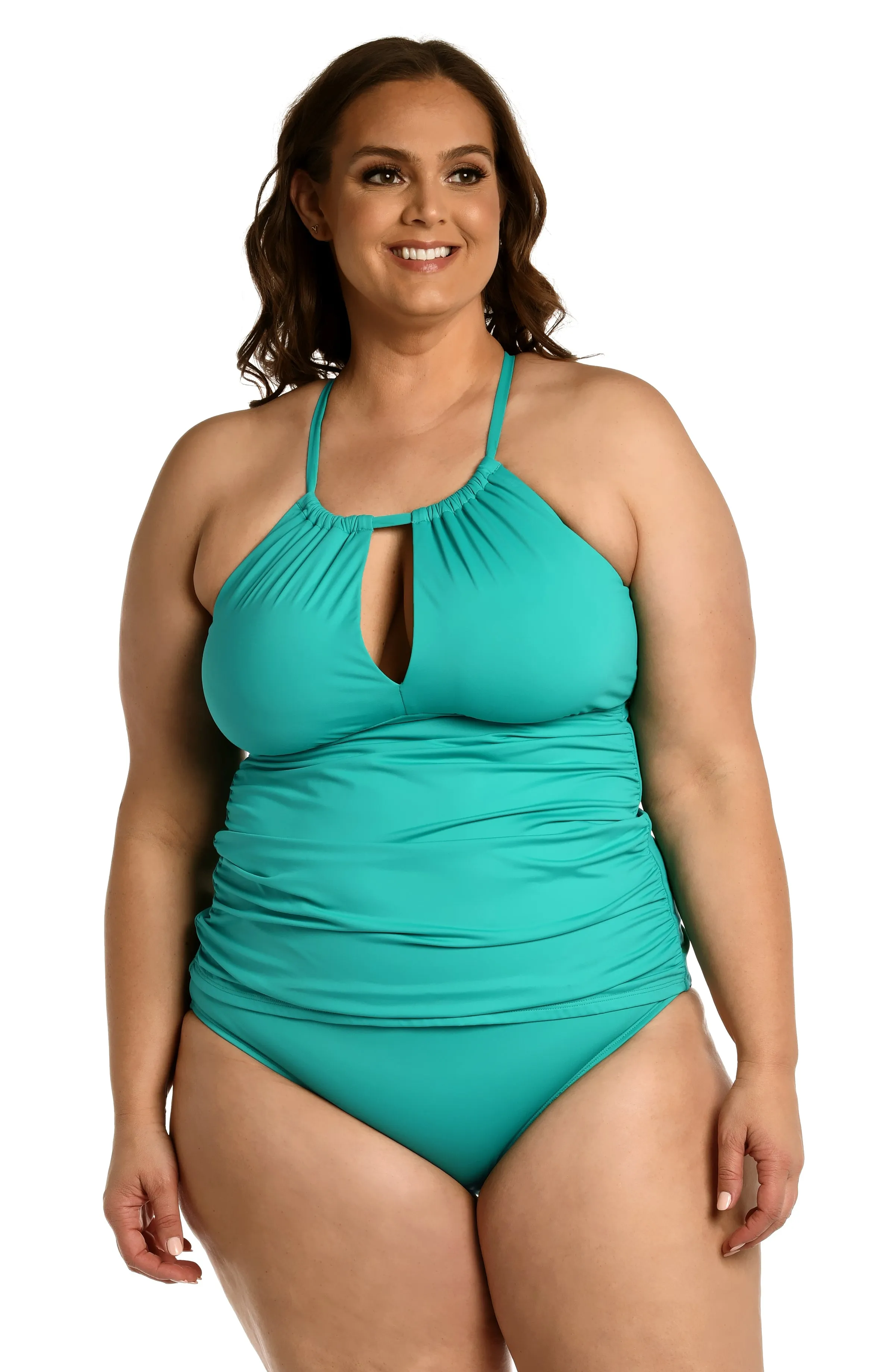 Island Goddess High-Neck Keyhole Tankini Top - Emerald (Final Sale) sold by La Blanca
