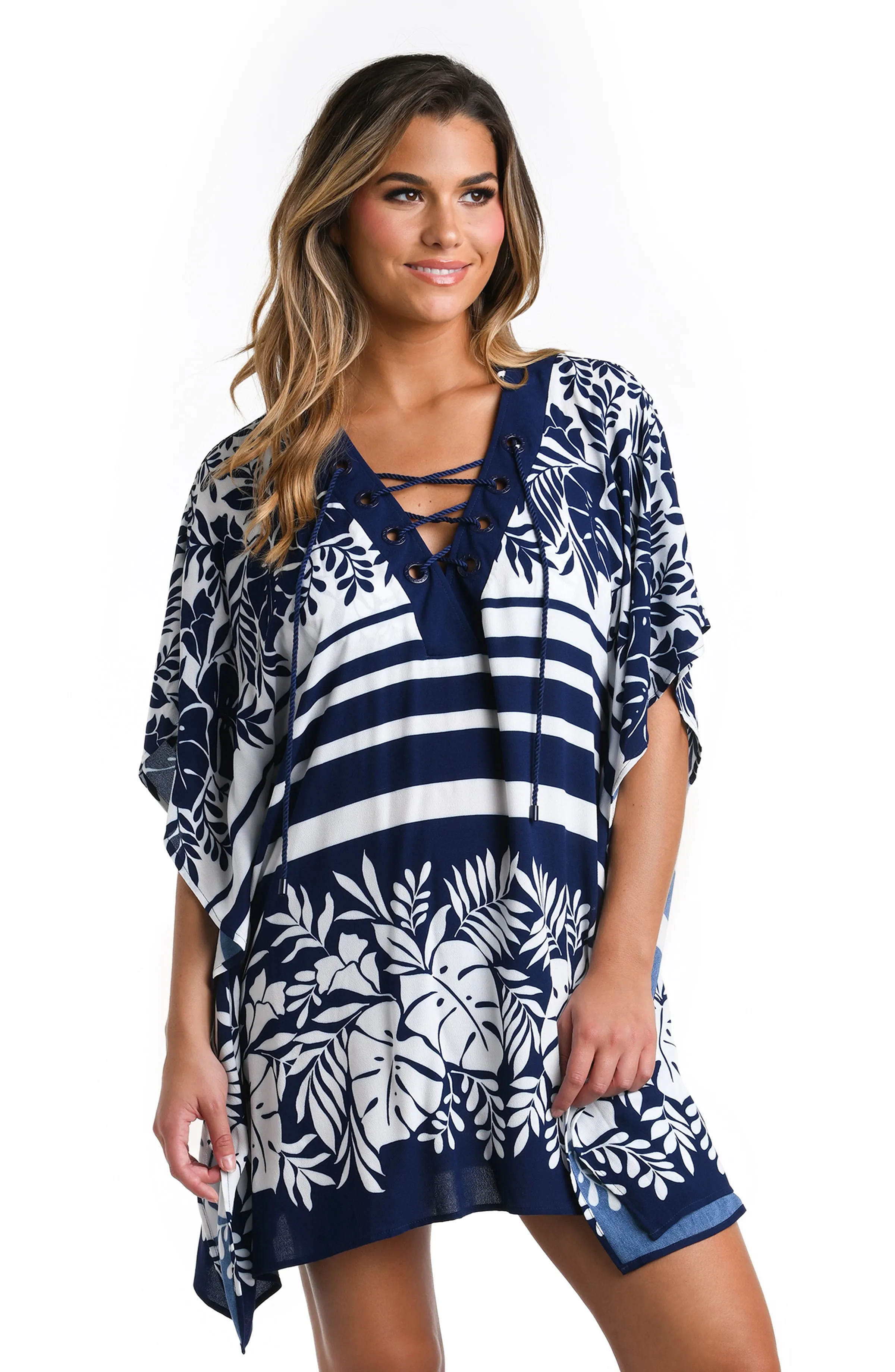 Beach Bungalow Lace Front Caftan Cover Up - FINAL SALE sold by La Blanca