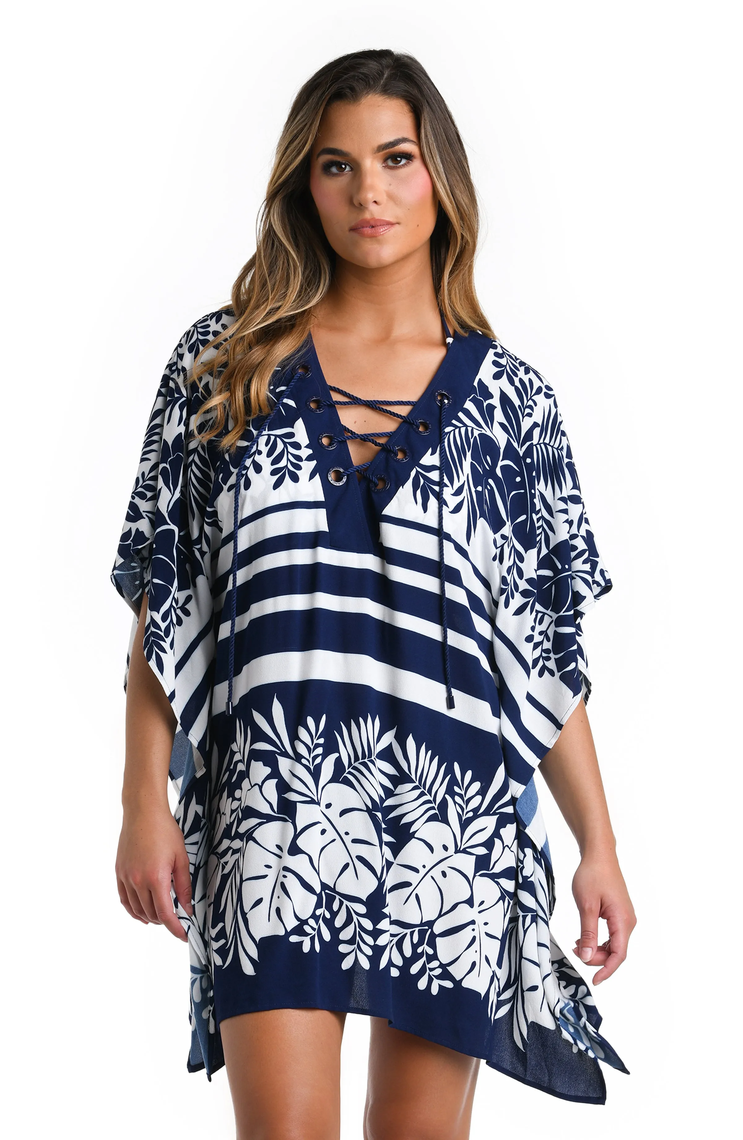 Beach Bungalow Lace Front Caftan Cover Up - FINAL SALE sold by La Blanca product image thumbnail 3