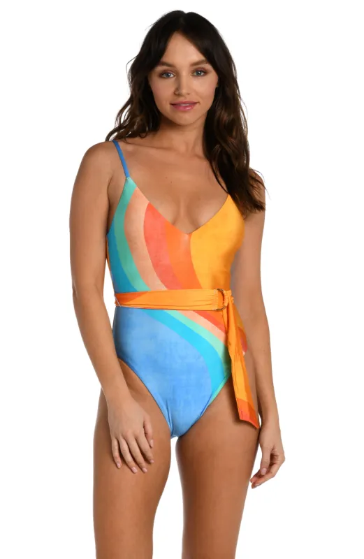 Sunshine 79 Mod Block Over The Shoulder One Piece - FINAL SALE sold by La Blanca