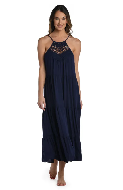Coastal Covers Halter Maxi Dress - Indigo sold by La Blanca