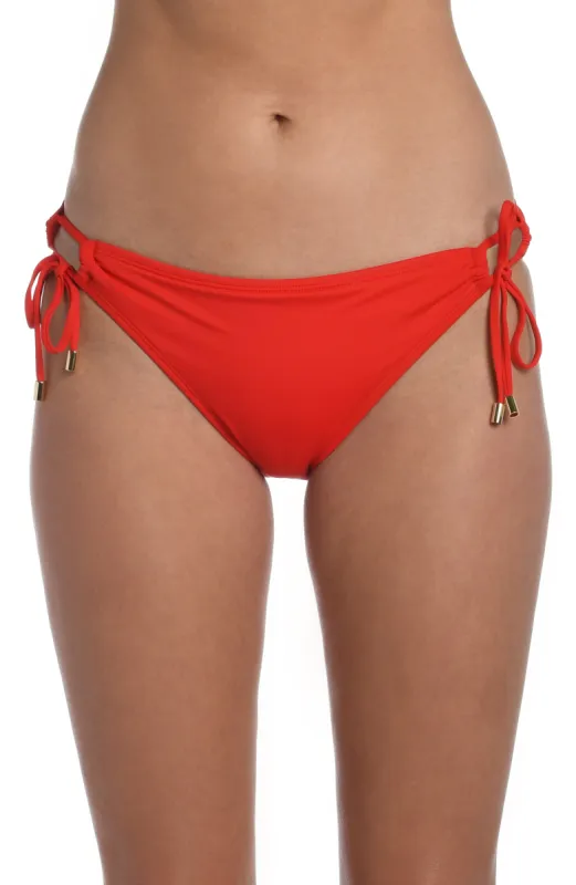 Island Goddess Side Tie Hipster Bottom - Cherry (Final Sale) sold by La Blanca