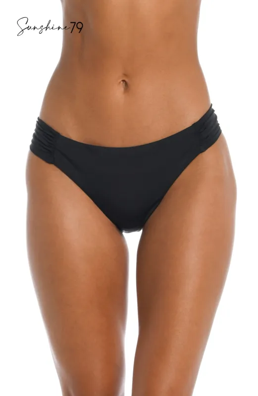 Sunshine 79 Sunshine Solids Side Shirred Hipster Bottom - Black sold by La Blanca