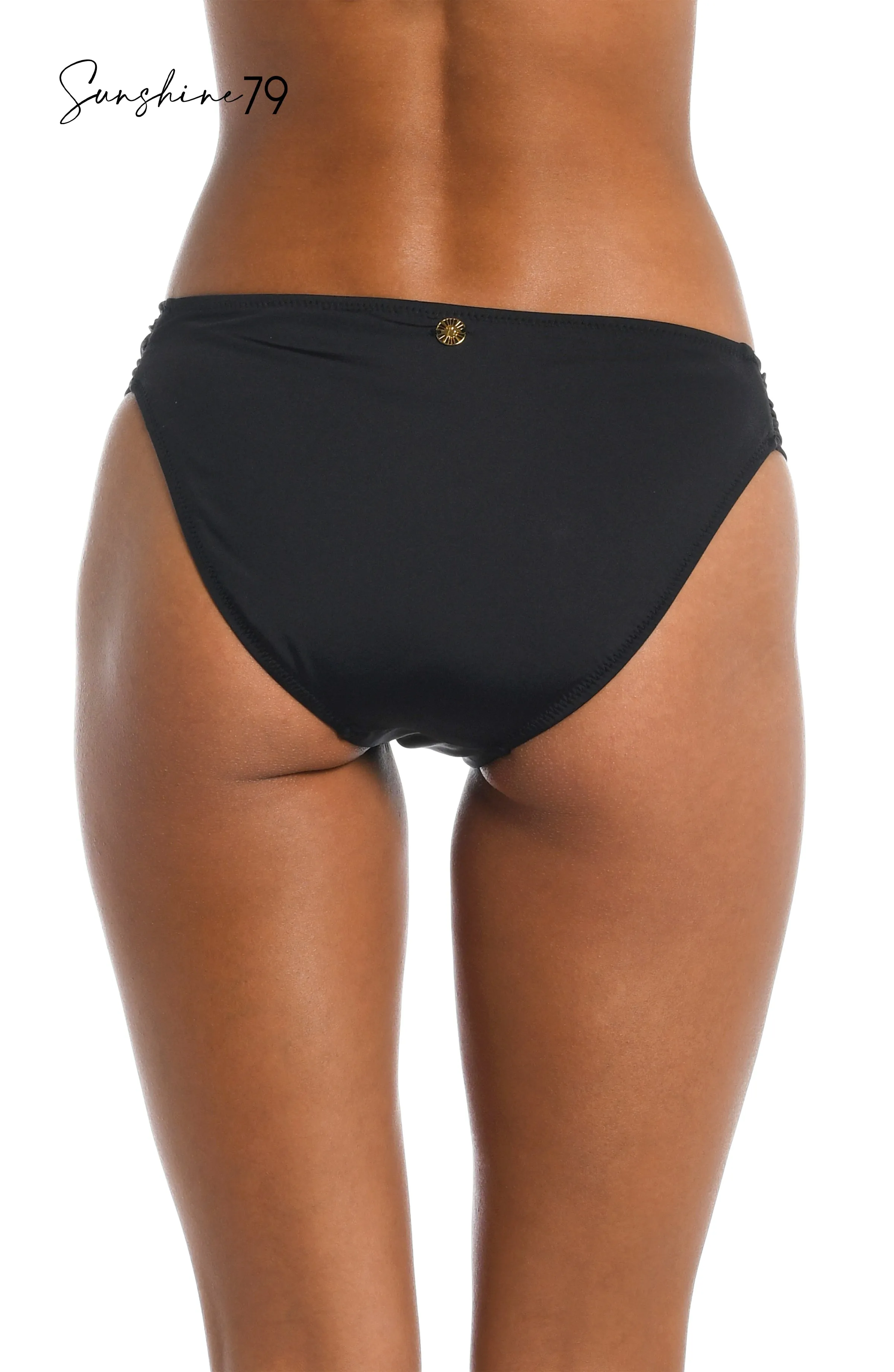 Sunshine 79 Sunshine Solids Side Shirred Hipster Bottom - Black sold by La Blanca product image thumbnail 2