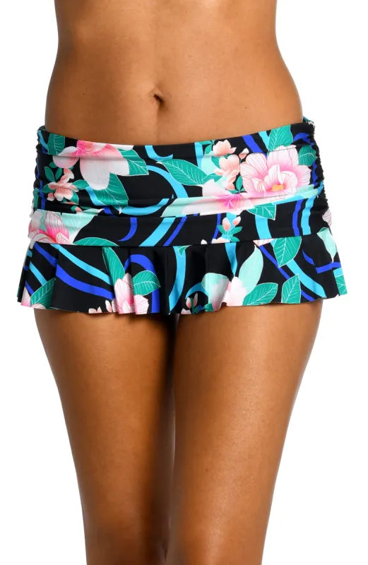 Nightfall Blooms Ruffle Skirted Bottom (Final Sale) sold by La Blanca