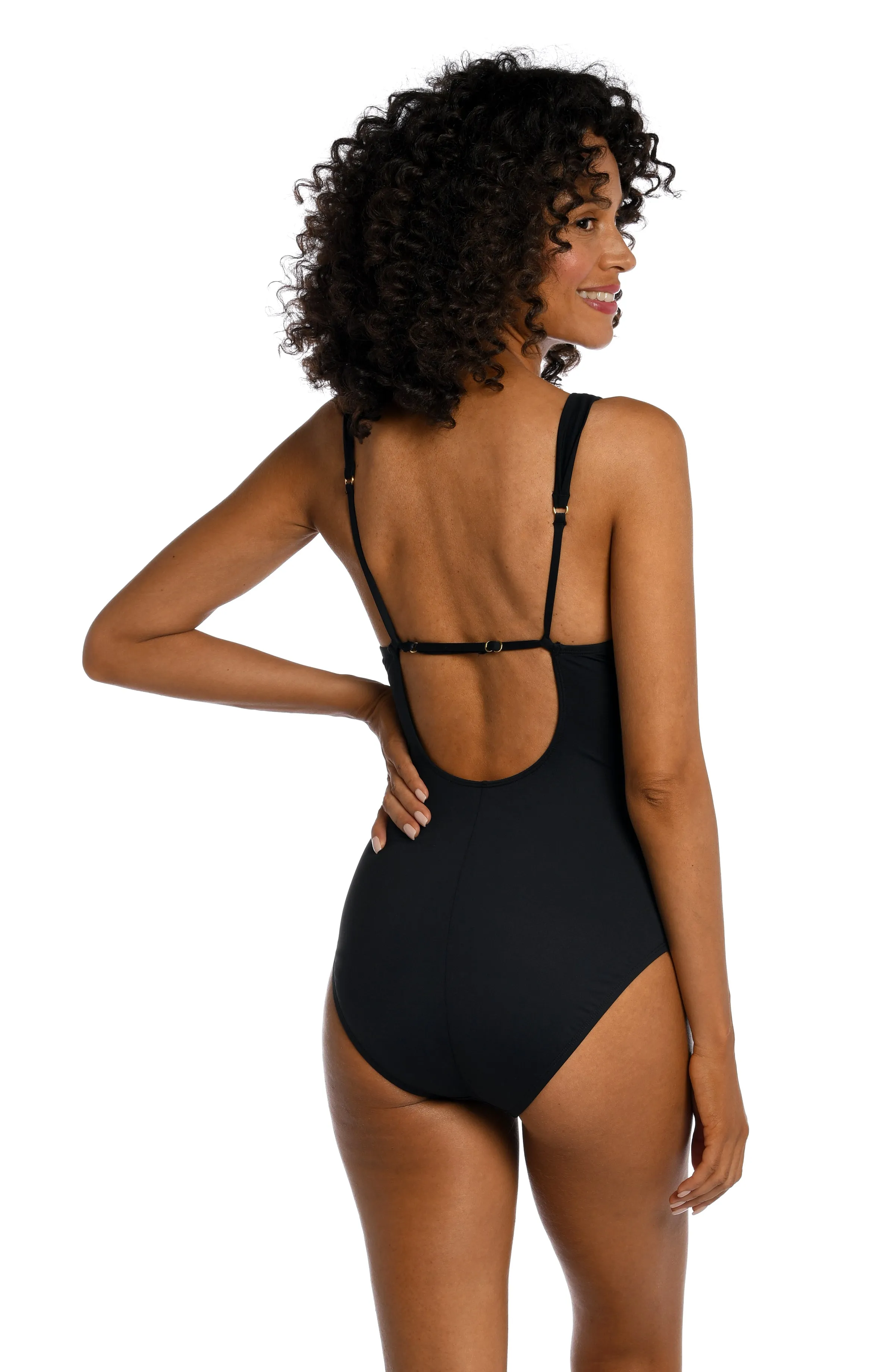 Island Goddess Cross Front Keyhole One Piece - Black - FINAL SALE sold by La Blanca product image thumbnail 2