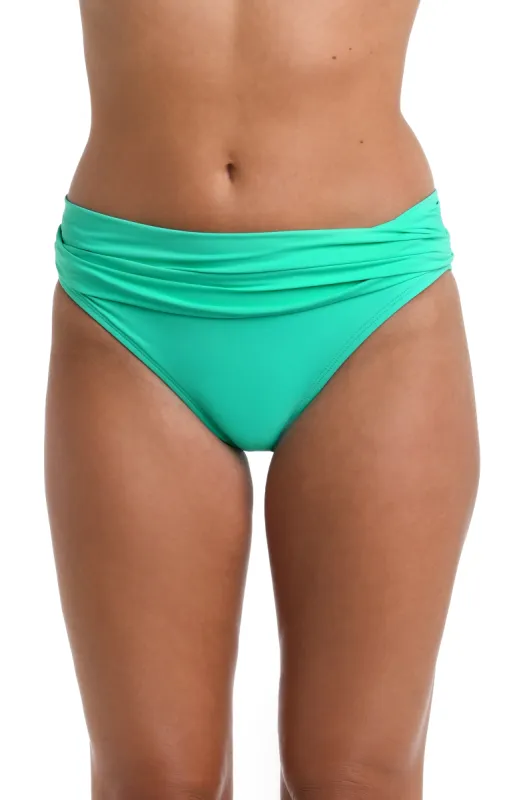 Island Goddess Ruched Band Hipster Bottom - Seafoam - FINAL SALE sold by La Blanca