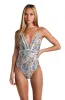 Sunshine 79 Glam Paisley V-Plunge One Piece - FINAL SALE sold by La Blanca