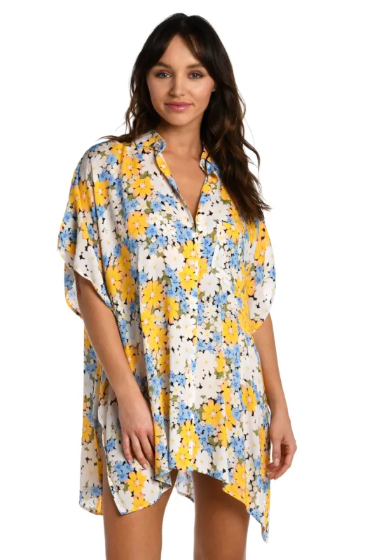 Sunshine 79 Daisy Daze Resort Button Down Shirt (Final Sale) made by La Blanca