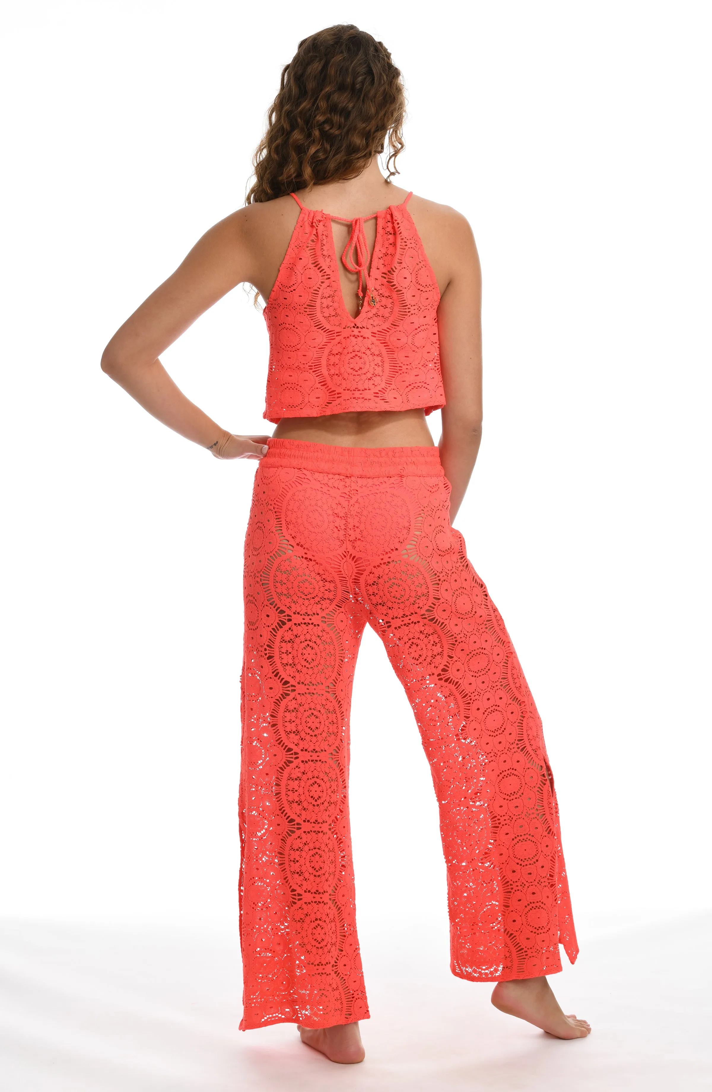 Sunshine 79 Chillin' Crochet High Neck Tank Top - Watermelon - FINAL SALE sold by La Blanca product image thumbnail 2