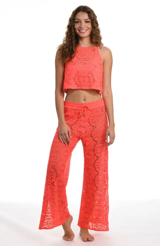 Sunshine 79 Chillin' Crochet High Neck Tank Top - Watermelon - FINAL SALE sold by La Blanca