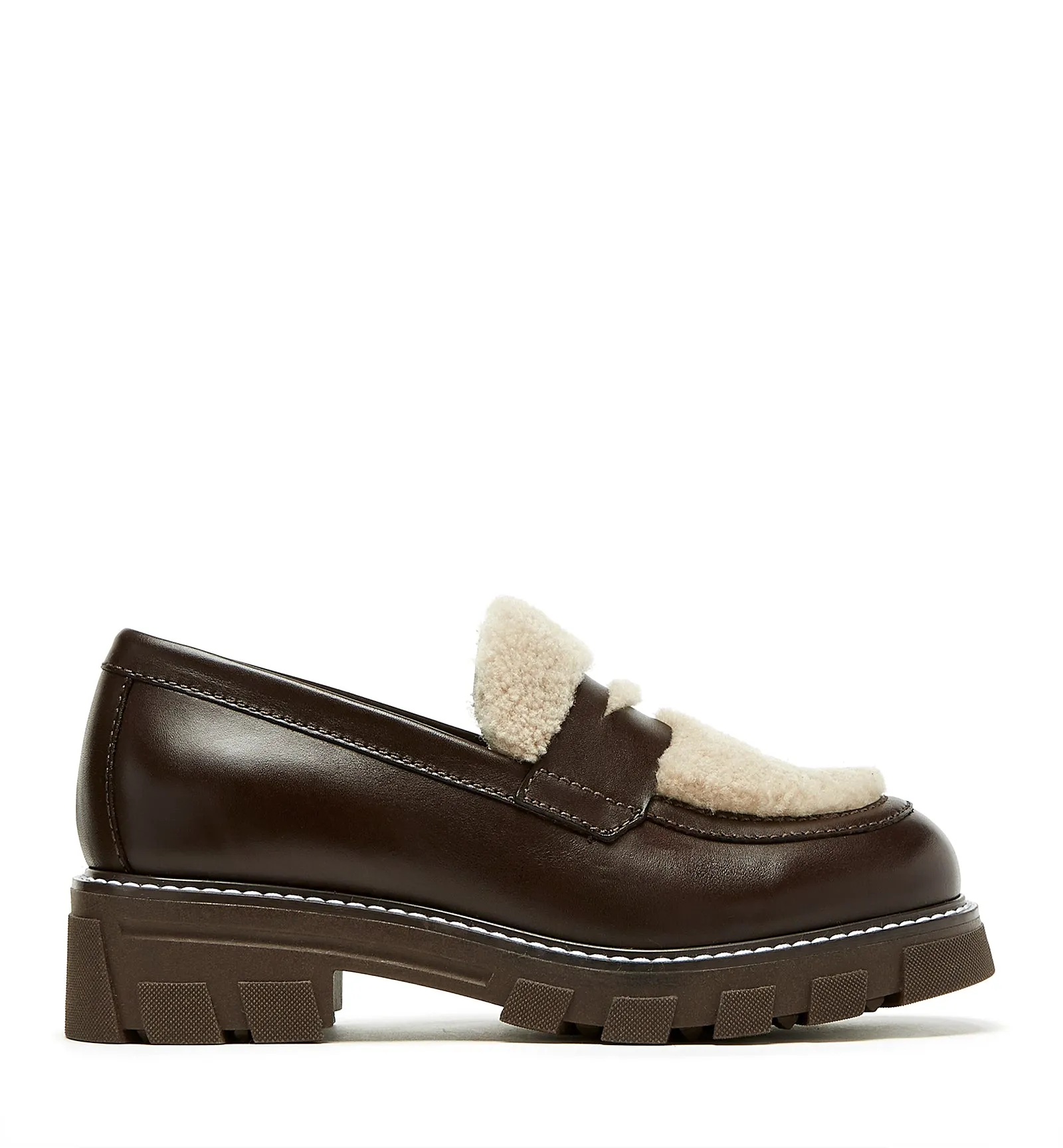 DAVID LEATHER AND SHEARLING LOAFER sold by La CANADIENNE