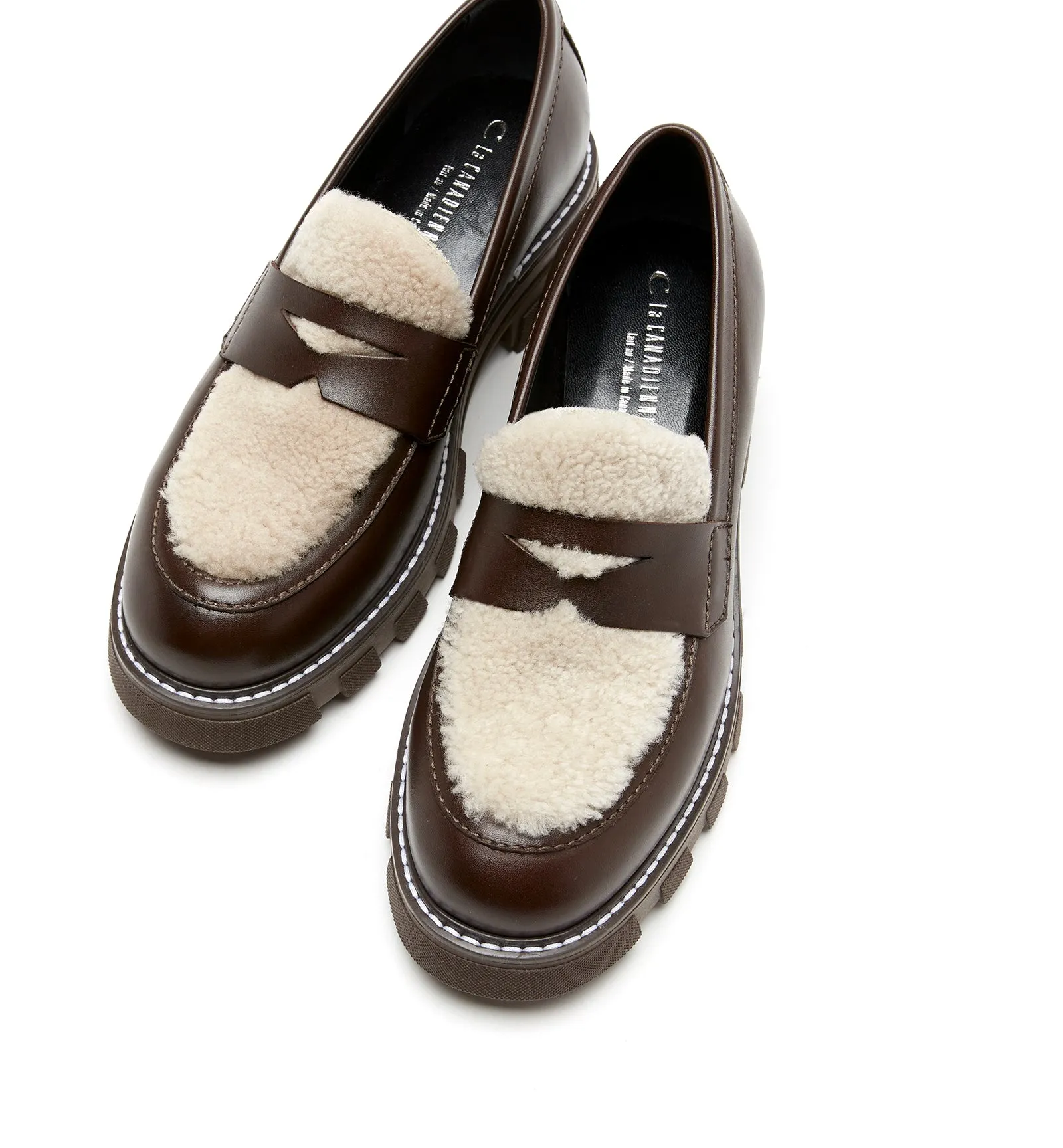 DAVID LEATHER AND SHEARLING LOAFER sold by La CANADIENNE product image thumbnail 3