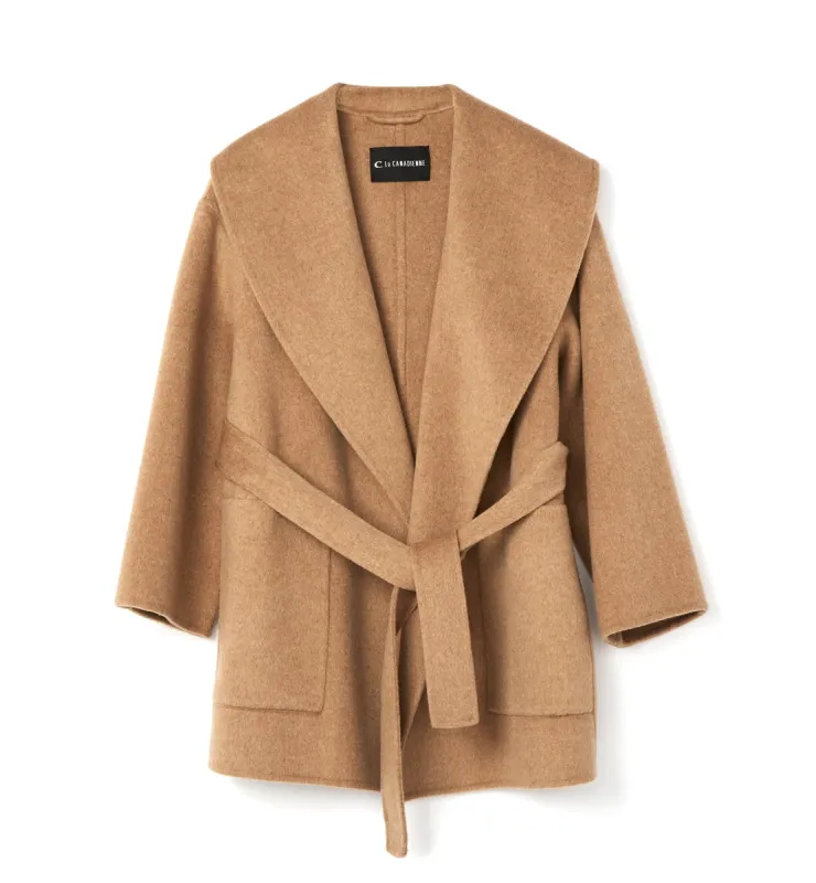 ZIA WOOL WRAP COAT sold by La CANADIENNE