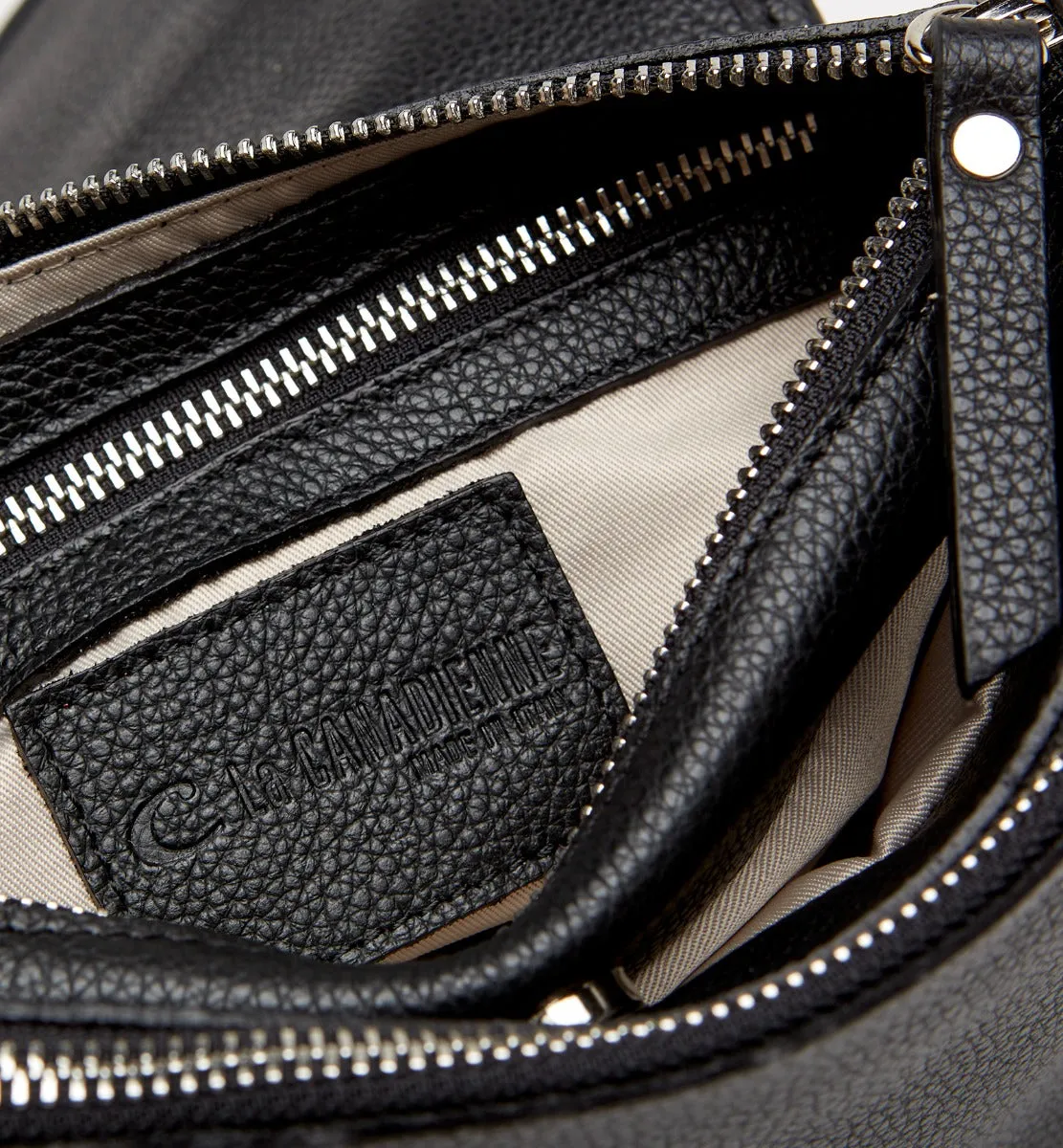 MEDAL DOUBLE ZIP LEATHER BAG sold by La CANADIENNE product image thumbnail 4