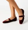 FIFER MARY JANE VELVET FLAT sold by La CANADIENNE