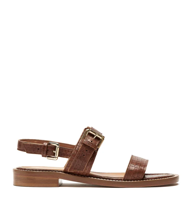 REVIVE CROCO-EFFECT LEATHER SANDAL sold by La CANADIENNE