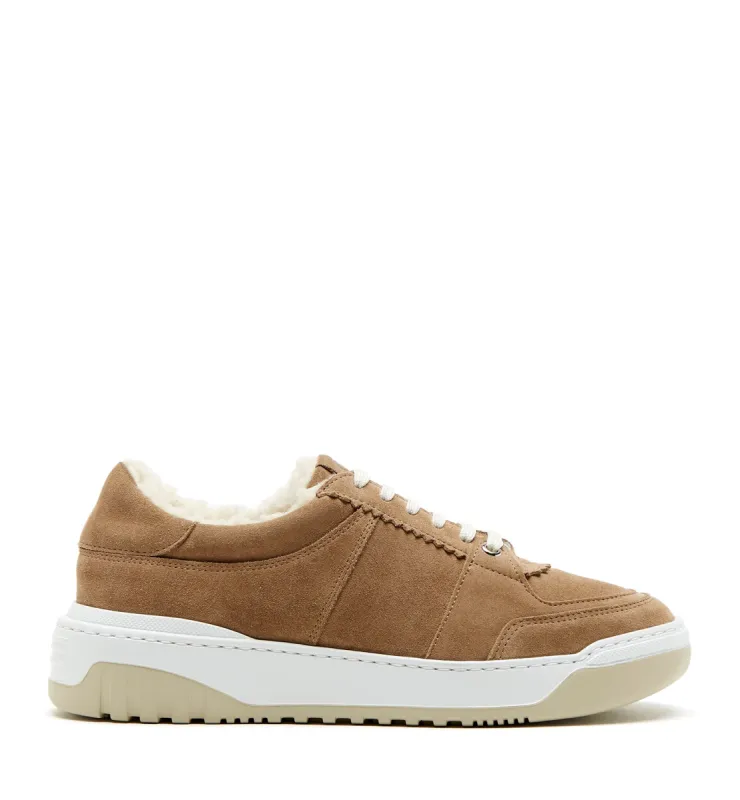 KLARE SHEARLING-LINED SUEDE SNEAKER sold by La CANADIENNE