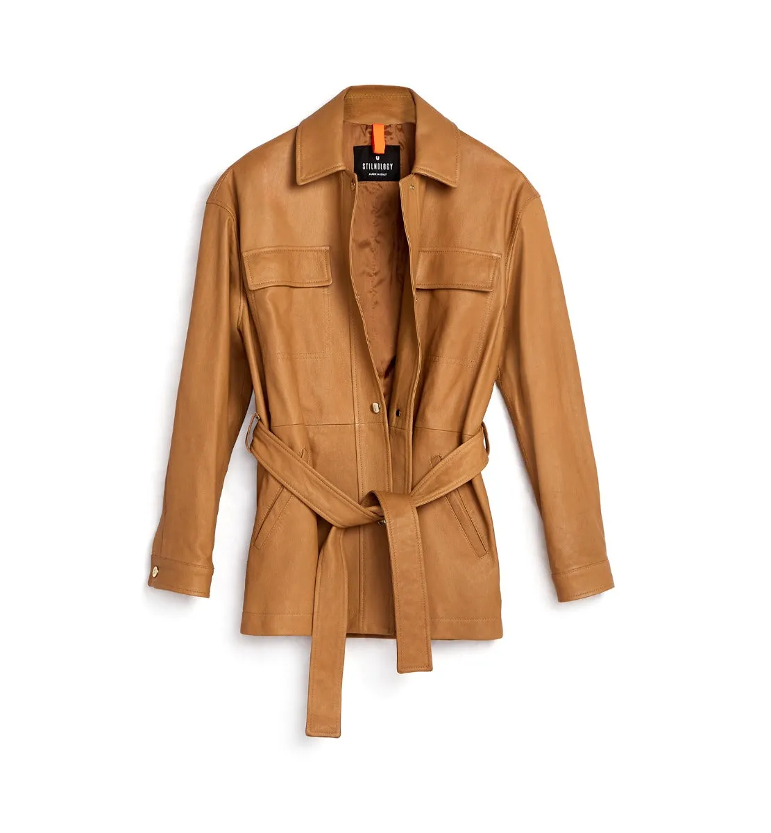 NALINI BELTED LEATHER SHIRT JACKET sold by La CANADIENNE product image thumbnail 2