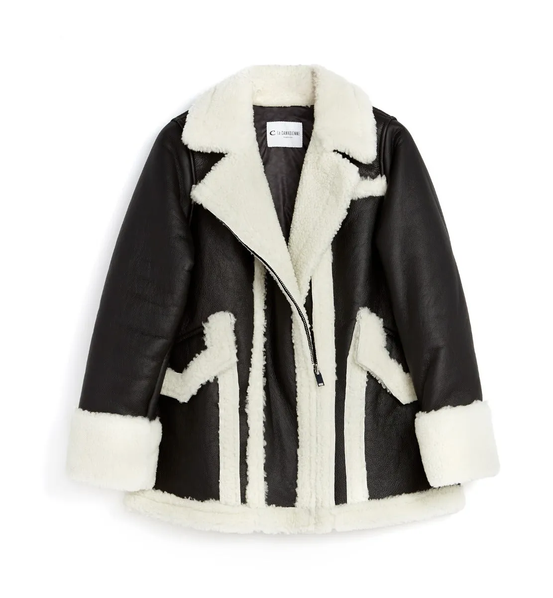 FLORENTINE LEATHER AND SHEARLING COAT sold by La CANADIENNE