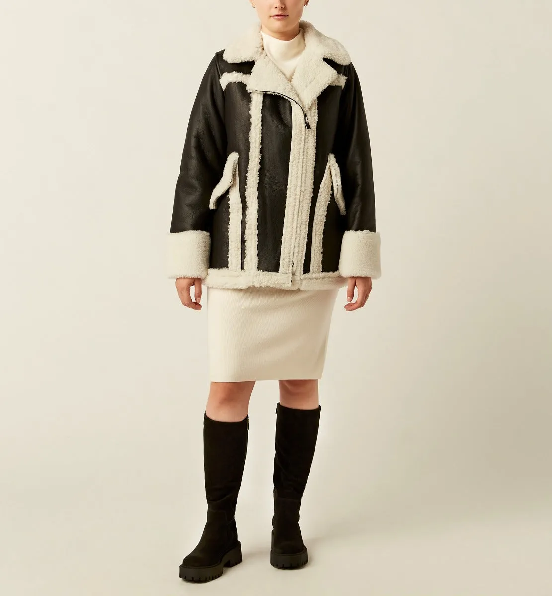 FLORENTINE LEATHER AND SHEARLING COAT sold by La CANADIENNE product image thumbnail 2