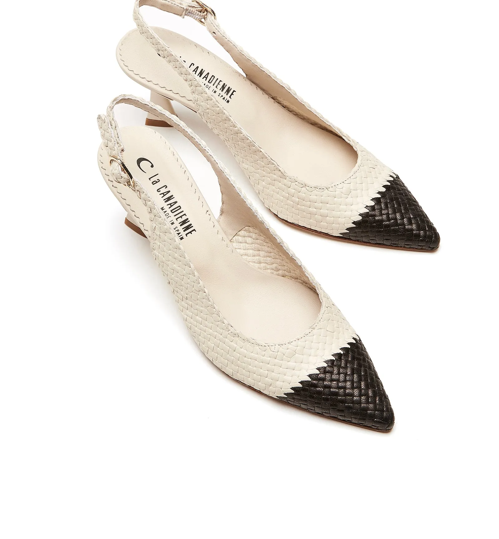 PARLOUR SLINGBACK WOVEN LEATHER PUMP sold by La CANADIENNE product image thumbnail 3
