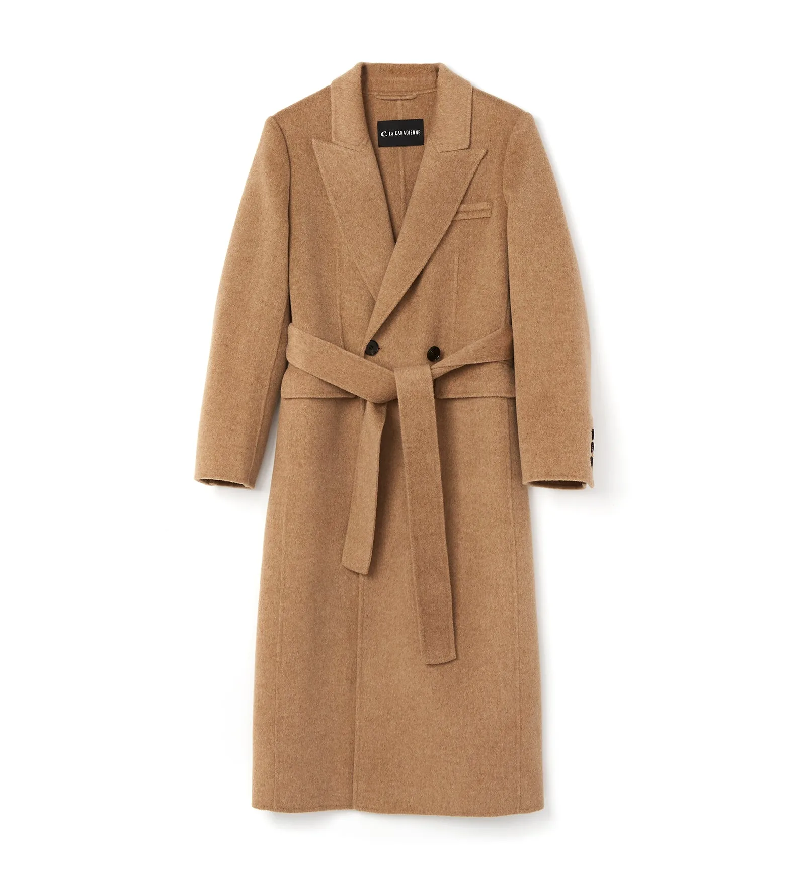 ZANE LONG WOOL WRAP COAT sold by La CANADIENNE
