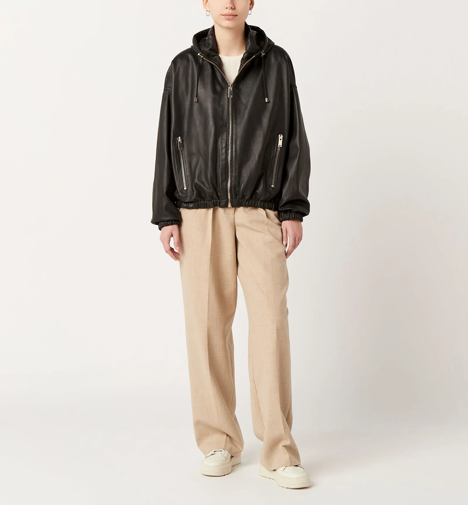 FATINA LEATHER BOMBER JACKET sold by La CANADIENNE product image thumbnail 5