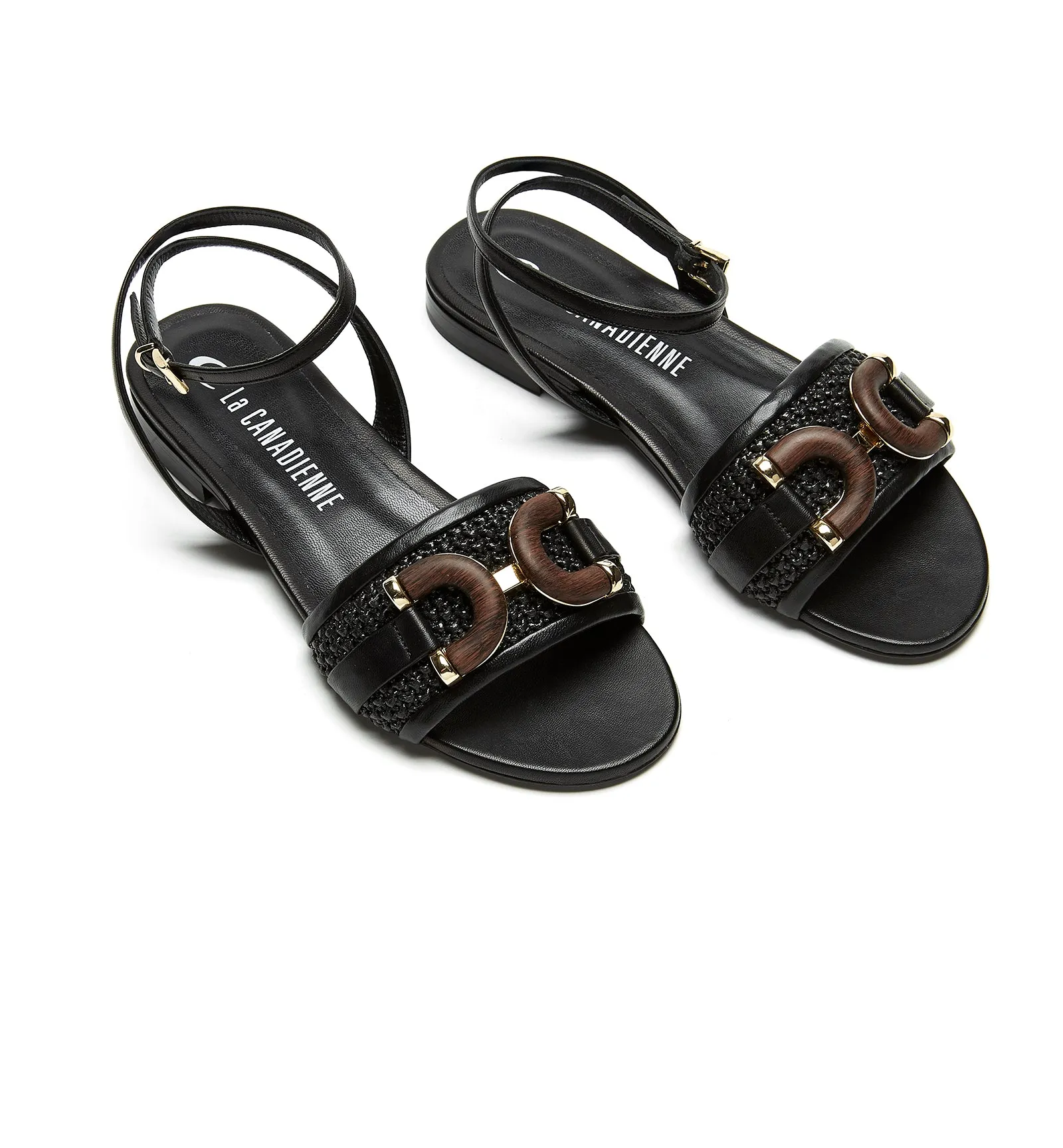 FAME RAFFIA LEATHER SANDAL sold by La CANADIENNE product image thumbnail 3