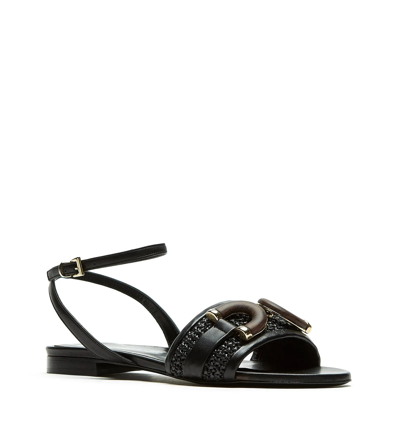 FAME RAFFIA LEATHER SANDAL sold by La CANADIENNE product image thumbnail 2