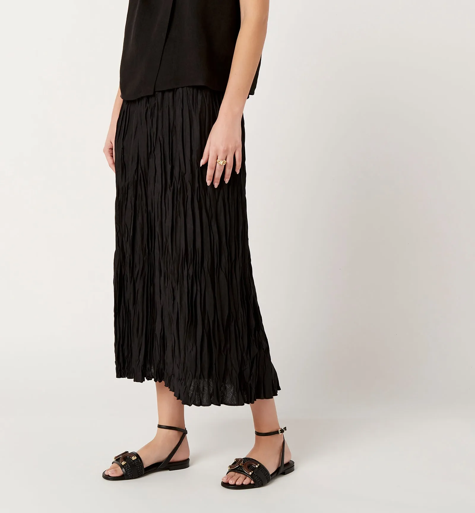 FAME RAFFIA LEATHER SANDAL sold by La CANADIENNE product image thumbnail 5