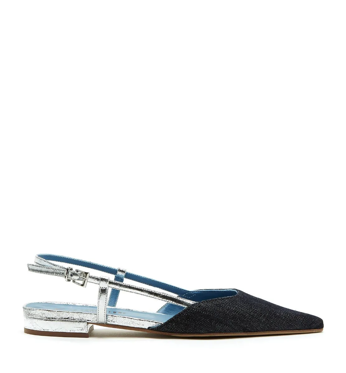 FLEET DENIM AND LEATHER FLAT sold by La CANADIENNE